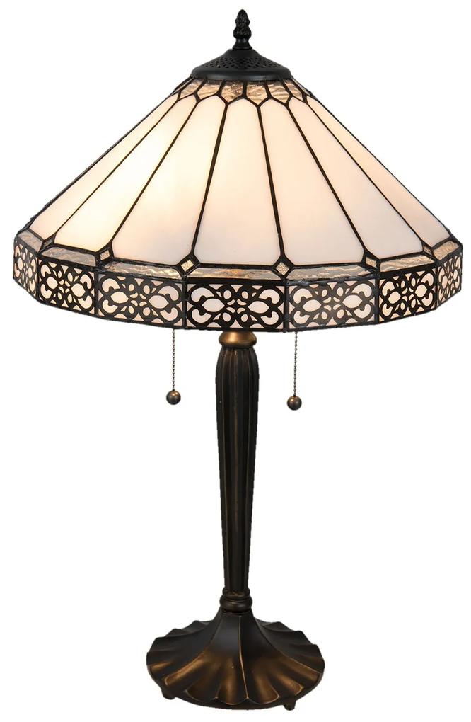 Stolná lampa Tiffany Tatienne - Ø 41 * 62 cm / E27 / Max. 2x60 Watt