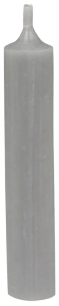 Šedá úzka krátka sviečka Short grey - Ø 2 * 11cm / 4.5h
