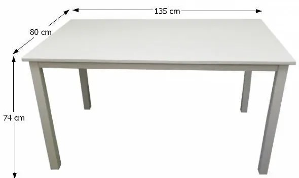 Kondela Jedálenský stôl, ASTRO, biela, 135 cm