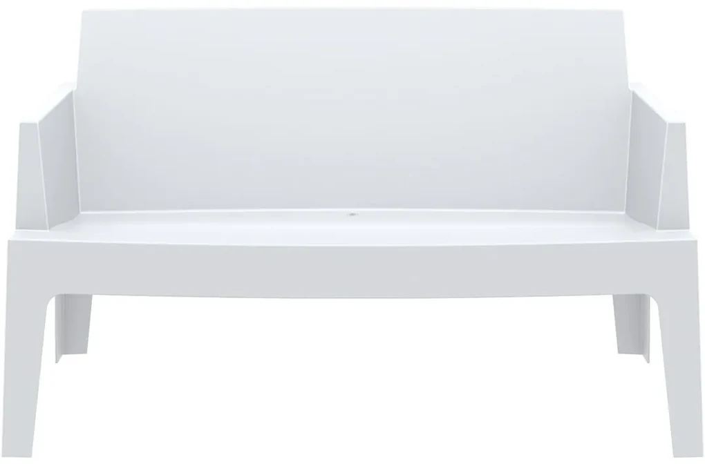 BOX SOFA záhradná lavica s podrúčkami white