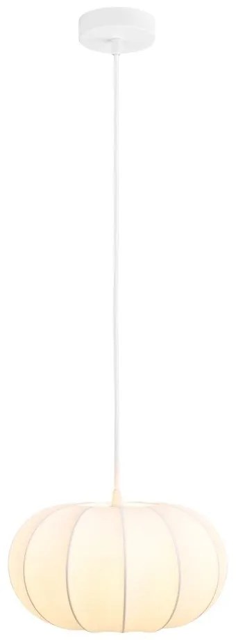 Biele závesné svietidlo s textilným tienidlom ø 28 cm Coventry – House Nordic