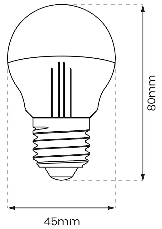 Dekoračná LED žiarovka so zrkadlovým vrchlíkom E27 teplá 2700k 4w 430 lm zlatá