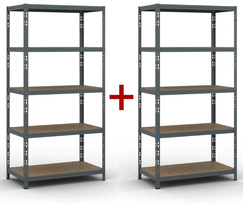 Policový regál 1+1 ZADARMO, 1790x900x500 mm, nosnosť 175kg