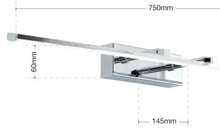 Orion WA 2-1334 - LED Obrazové svietidlo PUBLIO LED/15W/230V 75 cm lesklý chróm