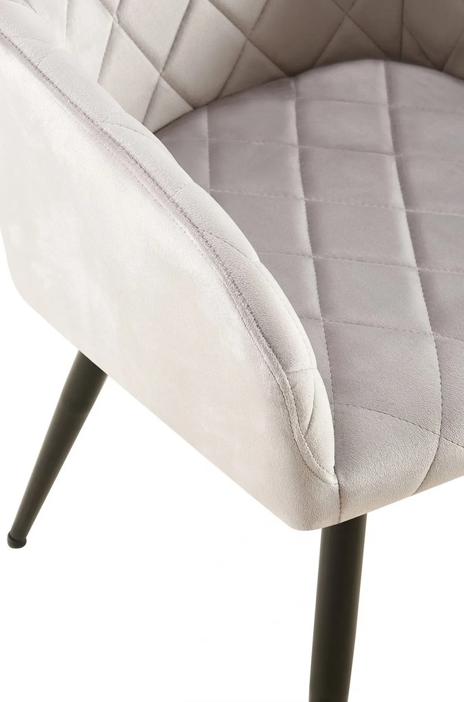 Jedálenská stolička Monett - zamat, B čierny rám - Sivá