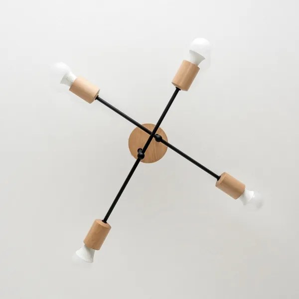 Prisadený luster CAMBRIDGE 4xE27/15W/230V borovica