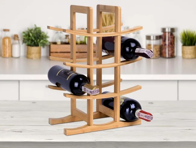Stojan na víno TODGAR bambusový