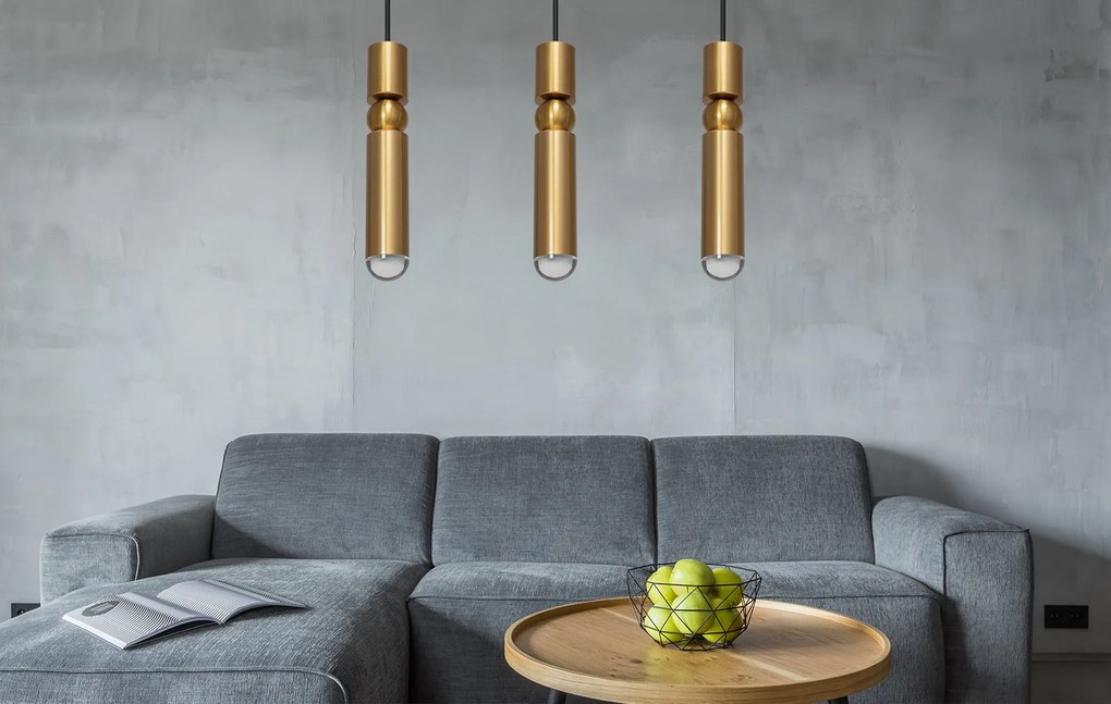 Toolight - Závesná stropná lampa 3xG9 APP471-3CP, zlatá, OSW-00905