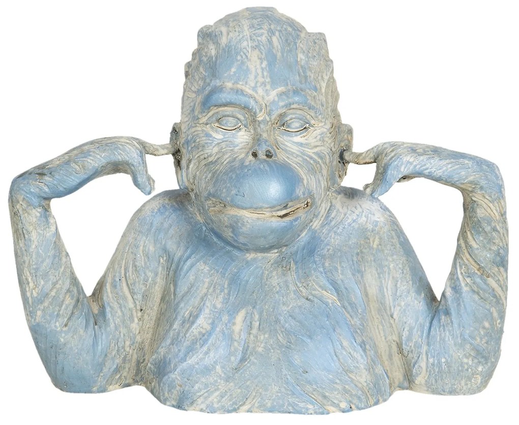 Modro-krémová dekorácie opice Singe - 24 * 11 * 19 cm