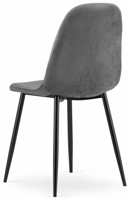 Set troch jedálenských stoličiek COMO sivé (čierne nohy) (3ks)