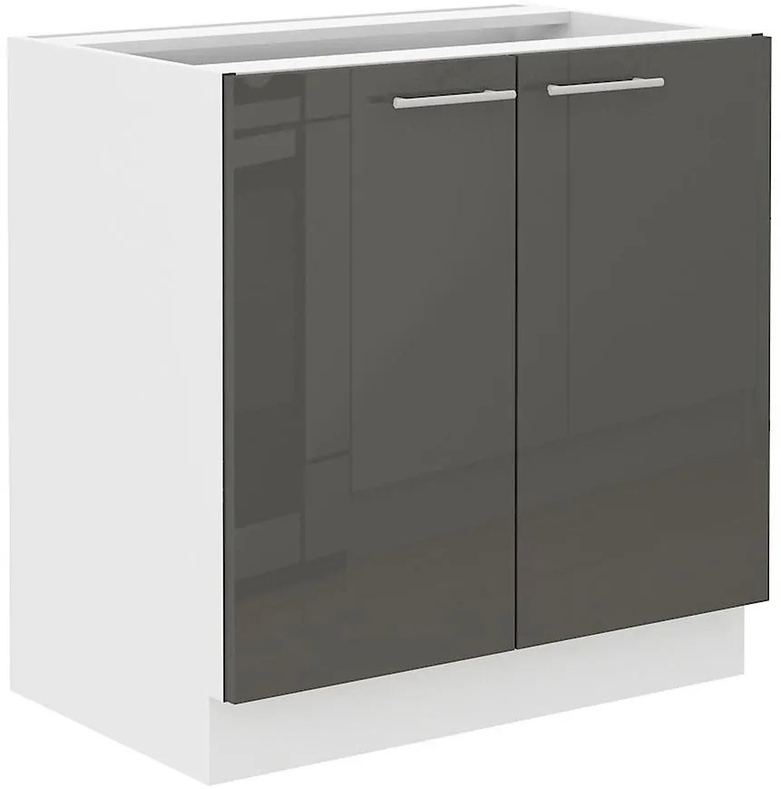 Kuchynská skrinka Lara 80d 2f Bb Mdf Šedá lesk