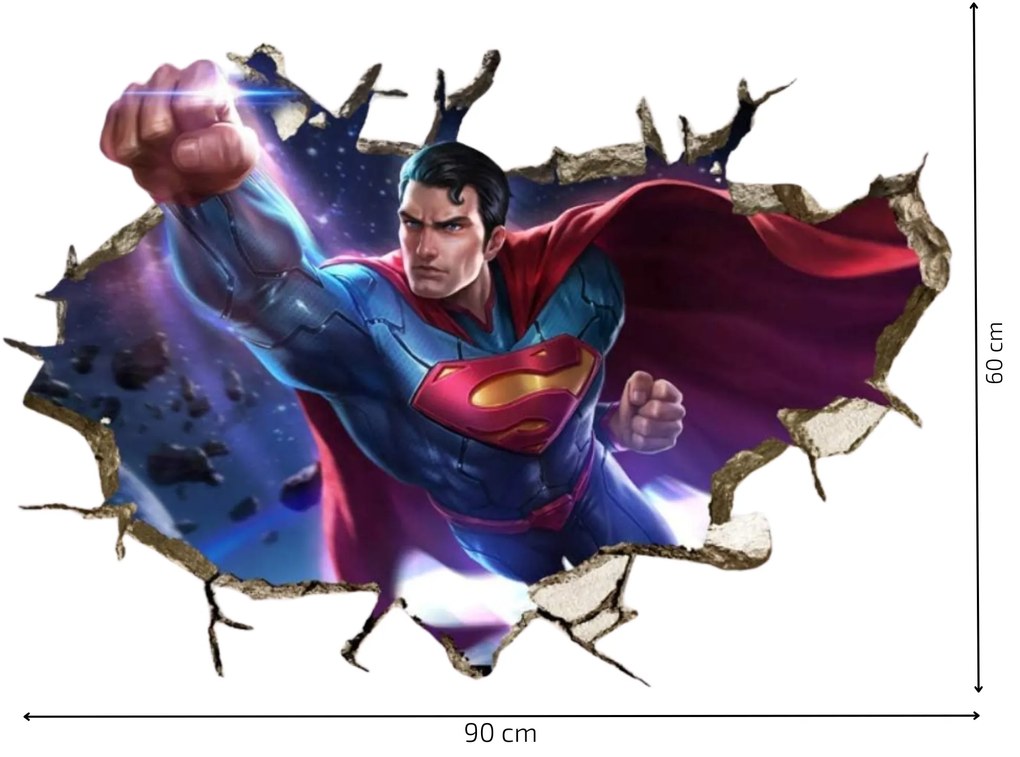 Samolepka na stenu "Superman" 60x90 cm