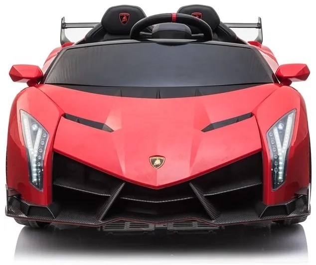 LEAN CARS ELEKTRICKÉ AUTÍČKO - Lamborghini Veneno - NELAKOVANÉ ČERVENÉ - 4x45W MOTOR - 12V10Ah BATÉRIA - 2023