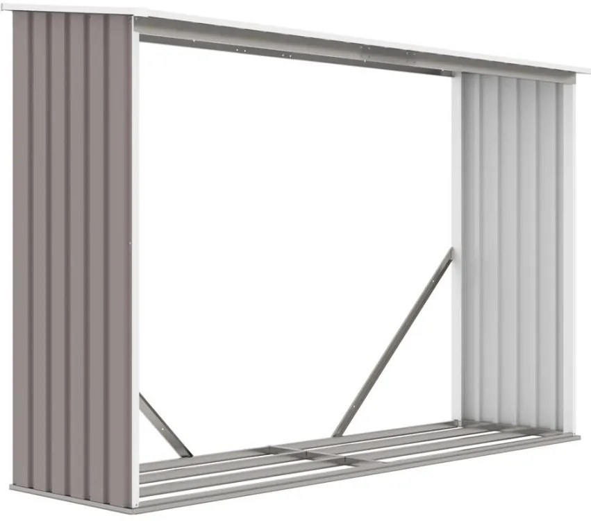 Prístrešok z dreva, plech, 242 x 75 x 160 cm