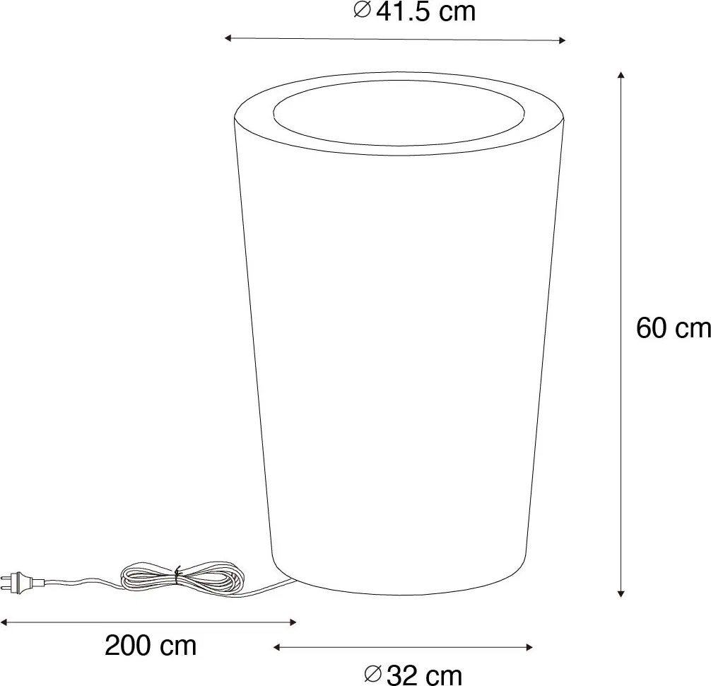 Inteligentná vonkajšia stojaca lampa kvetináč biela IP65 vrátane LED Wifi A60 - Verano