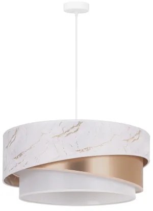 Duolla - Luster na lanku KOBO 1xE27/15W/230V pr. 45 cm biela/rosegold