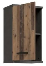 Nástenná kúpeľňová skrinka VENOM antracit/hnedá