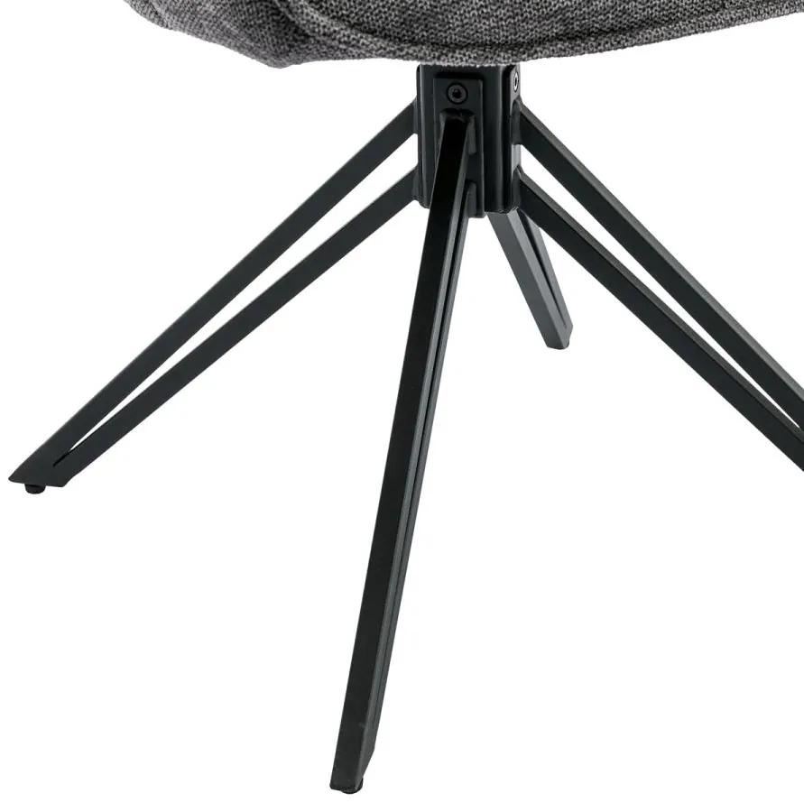 Autronic -  Jedálenská a konferenčná stolička HC-533 GREY2 tmavo sivá látka, kovové nohy, čierny mat