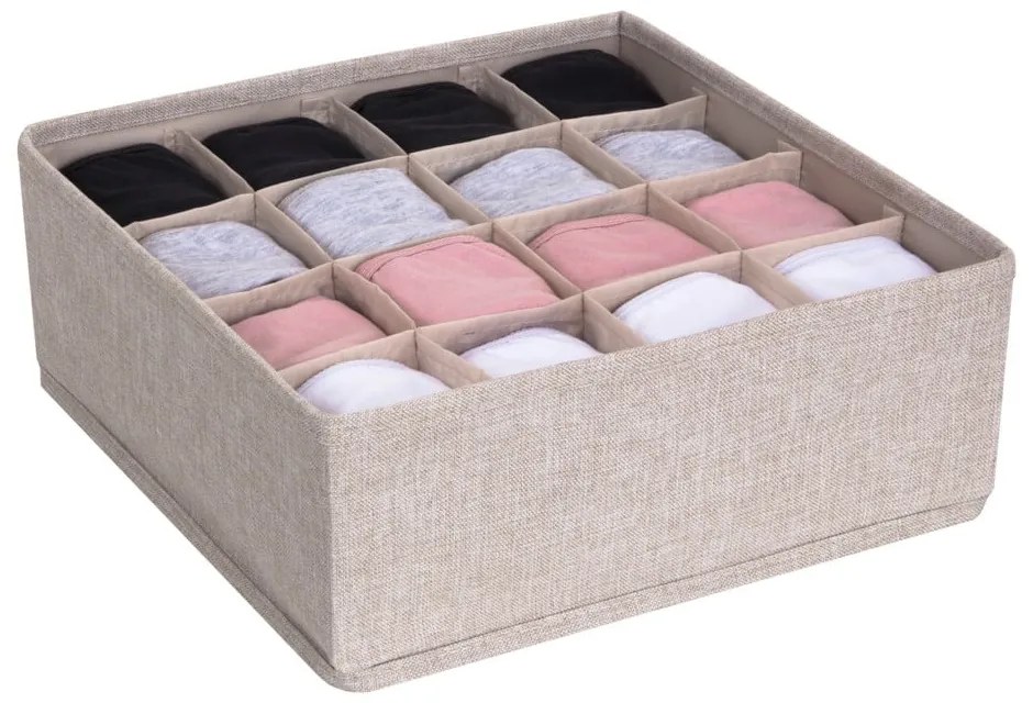 Béžový organizér do zásuvky s 16 priehradkami Bigso Box of Sweden Drawer
