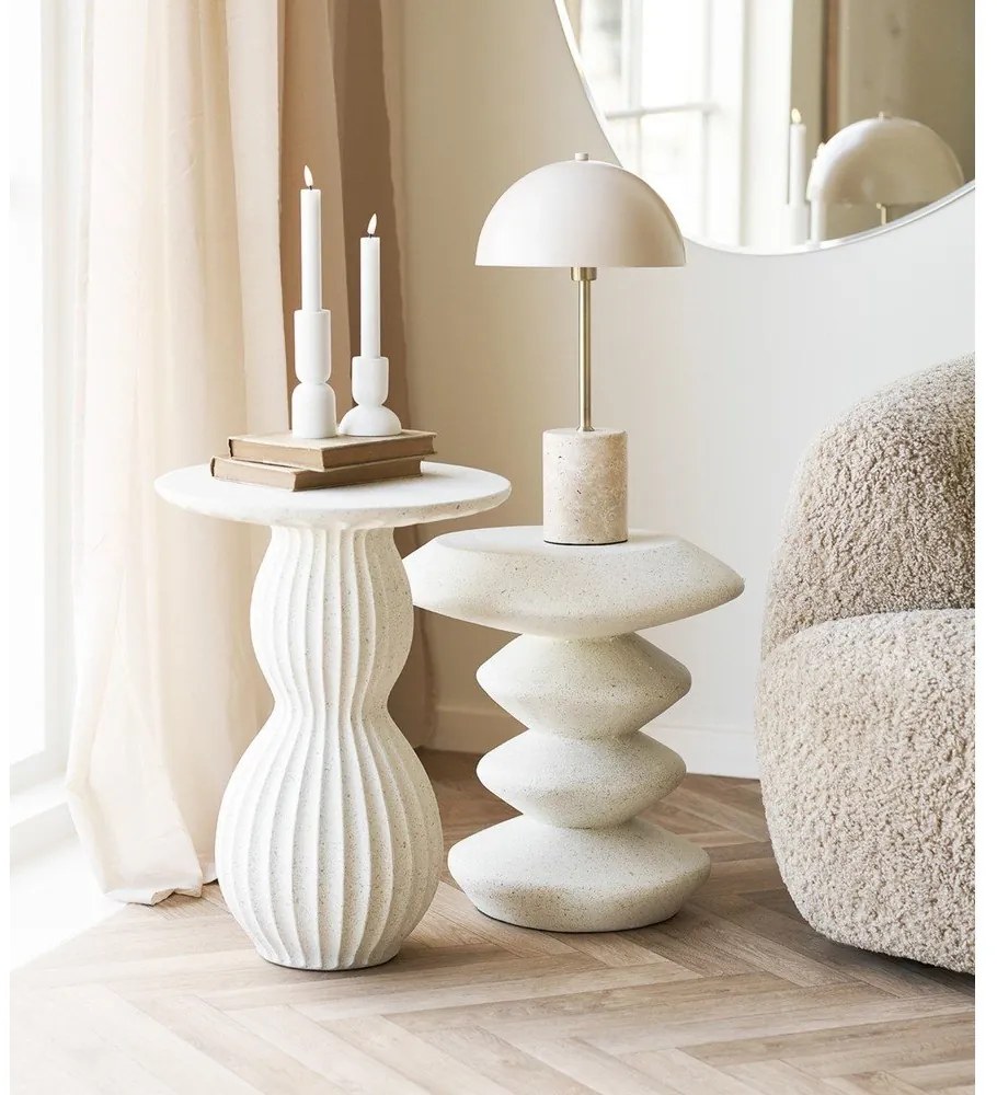 Kamenný okrúhly odkladací stolík ø 40 cm Newtown – House Nordic