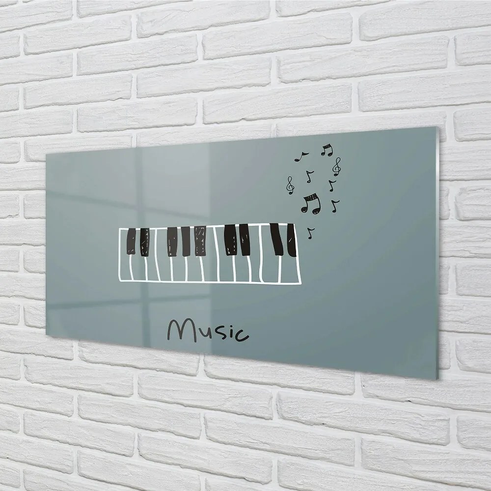 Obraz na skle piano poznámky 100x50 cm 2 Prívesky