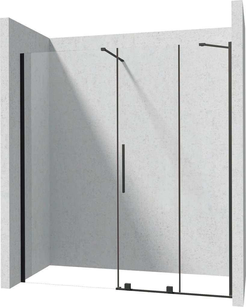 Deante Sprchová zastena Walk-in Prizma, posuvná - KTJ N39R 90 cm, čierna - bez vaničky