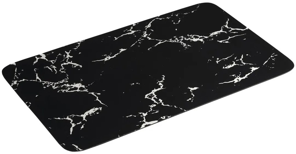 Aqualine Aqualine, Kúpeľňová predložka 50x80cm, absorpčná, čierna/mramor, PCD011