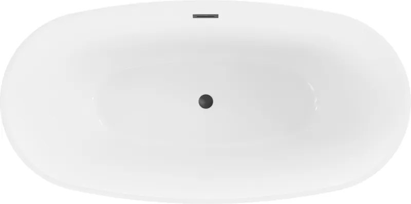 Mexen Eris, voľne stojaca vaňa 180 x 95 cm, biela-čierna, čierna matná, 53441809575-70