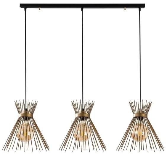 Luster na lanku KIRPI 3xE27/40W/230V zlatá