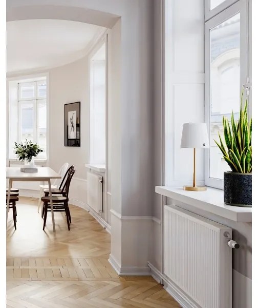 ByRydens 4002730-6501 - Stolová lampa LUMI 1xE27/8W/230V biela/zlatá 48,5 cm