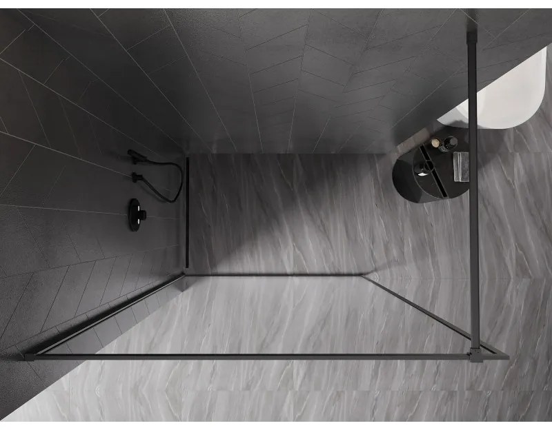 Mexen Kioto-XF, sprchová zástena s rámom 130 x 202 cm, 10mm číre sklo, grafitový profil, 800-130-104-95-00-X