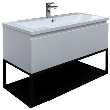 Kúpeľňová skrinka s umývadlom SAT B-Way biela lesk BWAY100WU, 1 ks