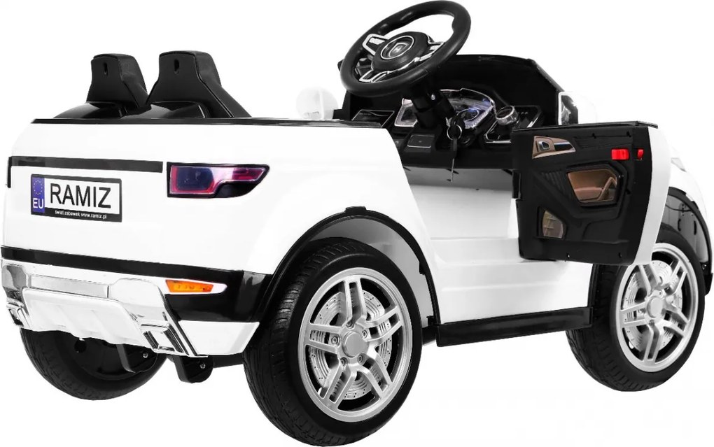Ramiz Elektrické autíčko Rapid Racer pre deti, biele SUV + diaľkové ovládanie