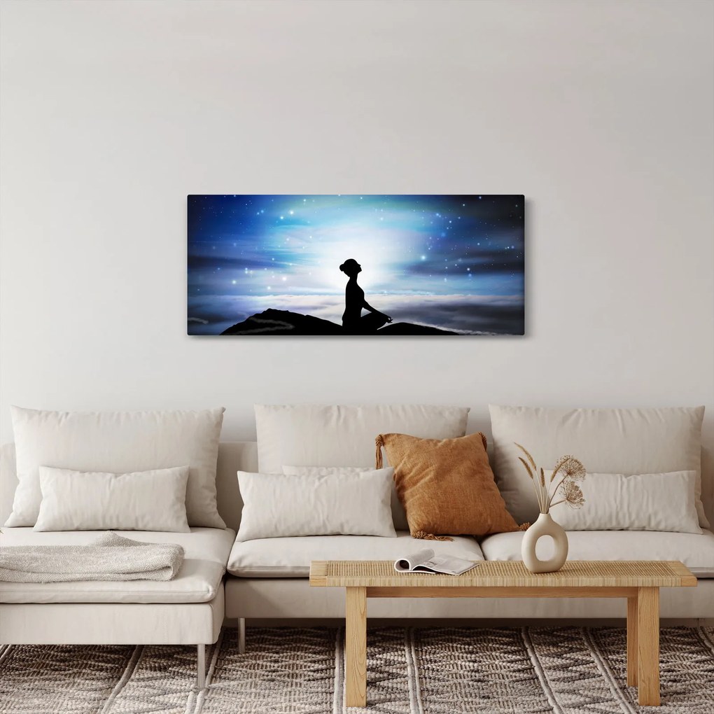 Obraz meditujúce ženy (120x50 cm)