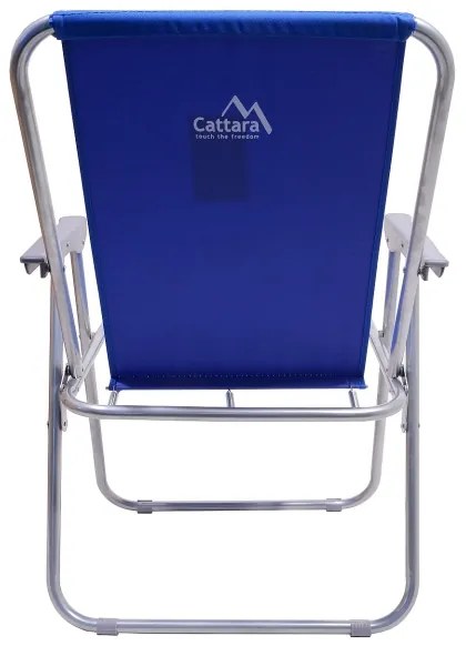 Skladacia kempingová stolička modrá/matný chróm