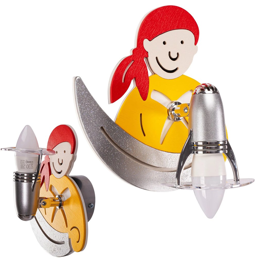 Nowodvorski Nowodvorski, nástenné svietidlo 1xE14 vzor: žltý pirát 4717, OSW-21012