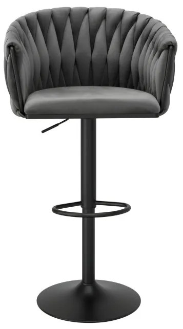 Barová stolička COFTON zamatová, grafitová / čierna