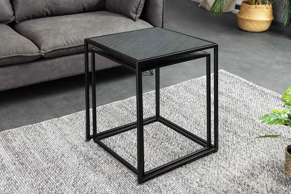 Sada konferenčných stolíkov Quillon 45 cm čierna