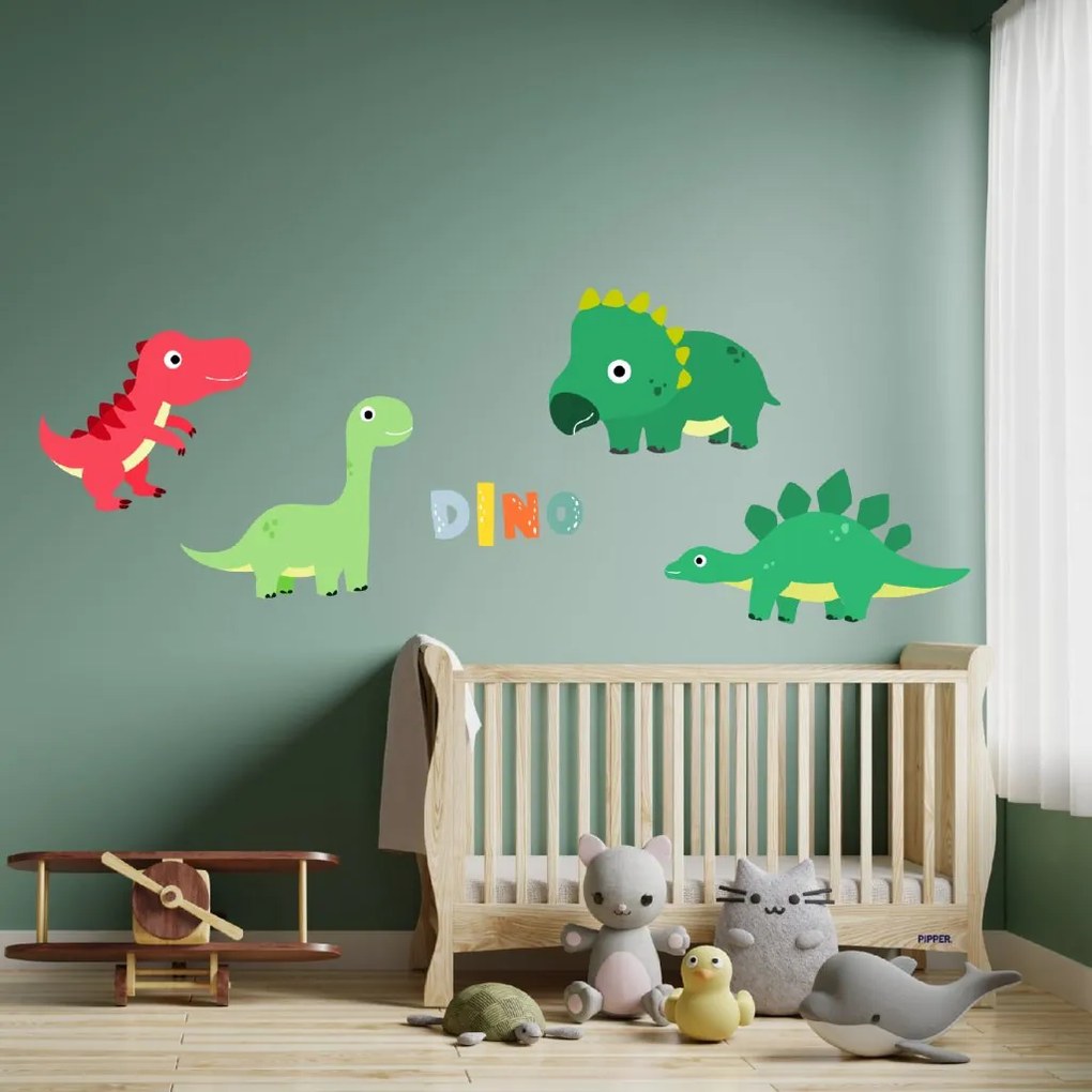 PIPPER. Textilná nálepka na stenu "Baby dinosaury 2"