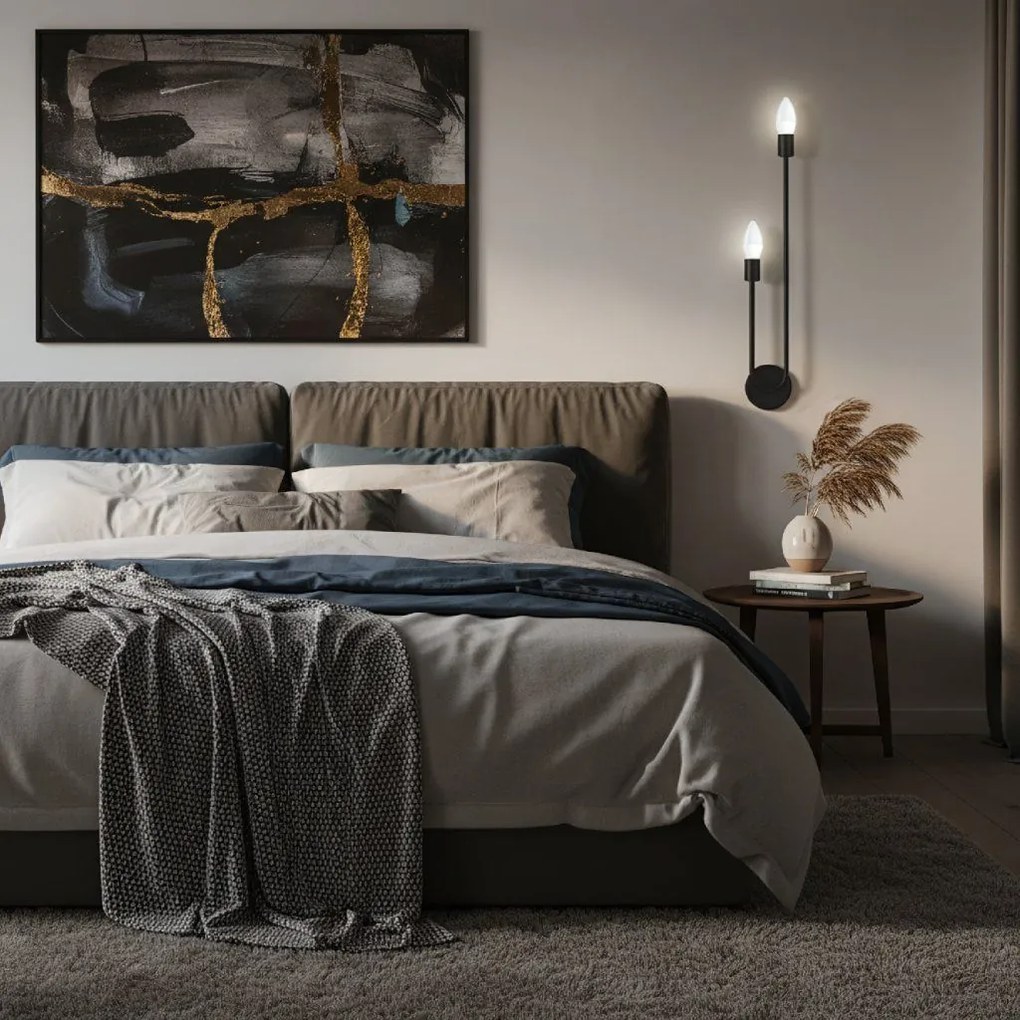 Toolight Toolight, nástenné svietidlo 2xE14, APP1147-2W, čierna matná, OSW-14010