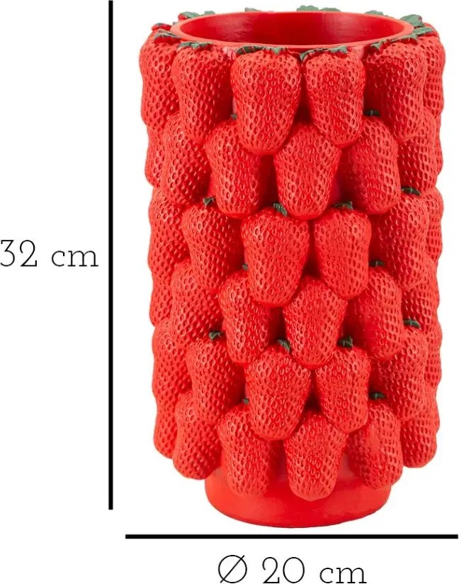 Váza Jahoda 32 cm červená