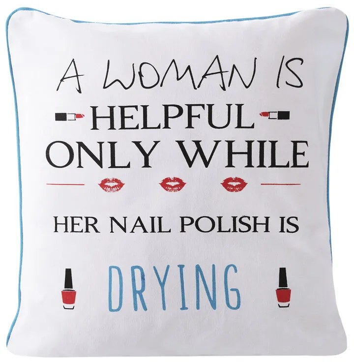 DECOREUM Obliečka na vankúš s potlačou a lemovaním 40 cm x 40 cm biela 100% polyester Rozmery textílií: 40 cm x 40 cm 80086