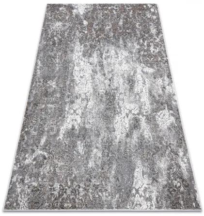 Moderný koberec NOBLE 6773 45 ornament vintage - Štrukturálny, dve vrstvy rúna, sivá Veľkosť: 80x150 cm