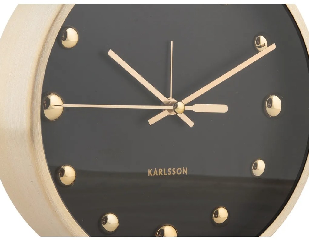 Karlsson 5970BK dizajnové stolné hodiny/budík čierna, pr. 16 cm