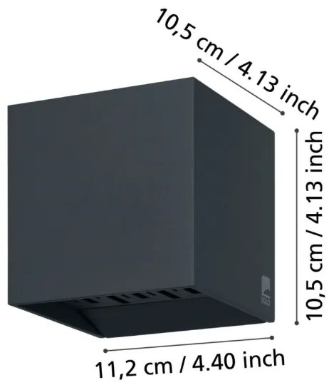 Eglo 900445 - LED Vonkajšie nástenné svietidlo CALPINO 2xLED/3,3W/230V IP54