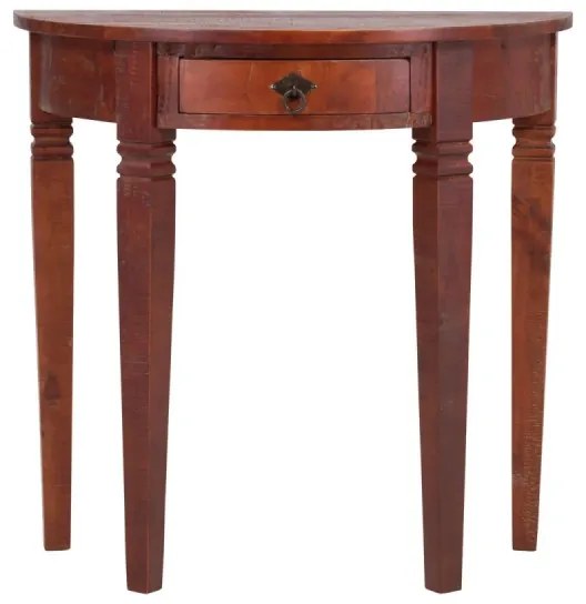 furniture-nabytek.cz - Masívny konzolový stôl Catana z borovice, hnedý, lakovaný – guľatý