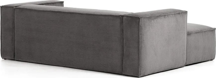 Sivá menčestrová rohová pohovka (ľavý roh) Blok - Kave Home