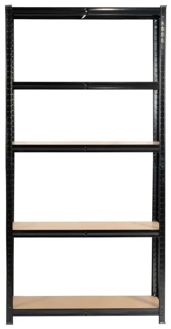 Set 2 kovových regálov 90x40x180 cm čierny