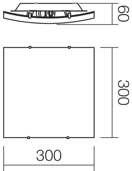 Redo 05-904 - Stropné svietidlo ISIDE 1xE27/42W/230V 30x30 cm číre