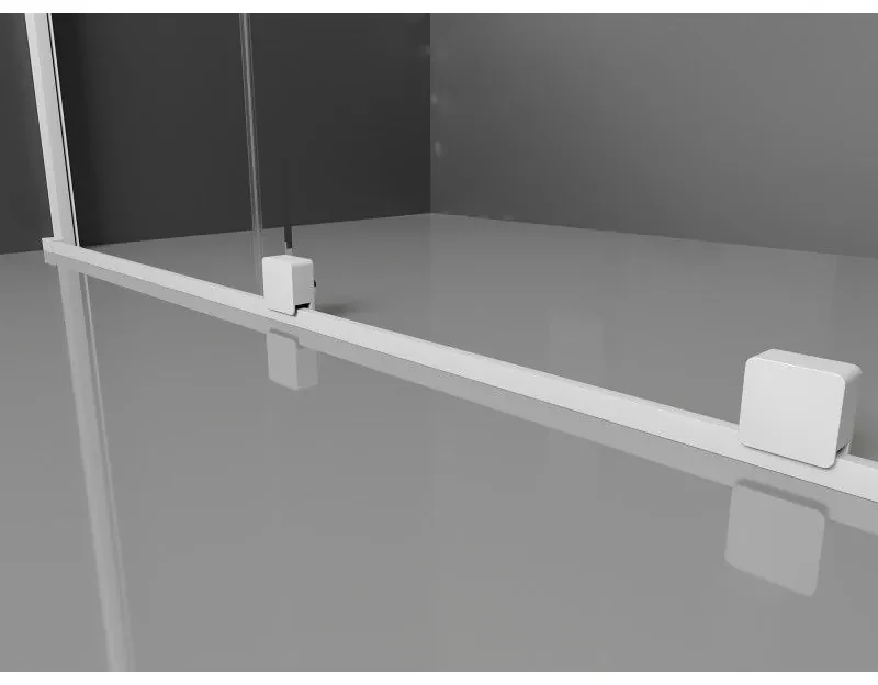 Mexen Velar, posuvné dvere do otvoru typ Walk-In 90 cm, 8mm číre sklo, biela, 871-090-000-03-20